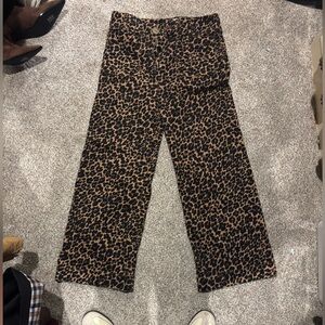 Anthropologie Leopard Print Pants - Black and Brown